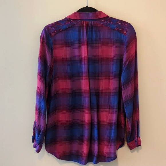 Lucky Brand plaid button-up collared pullover shirt small - Picture 2 of 8